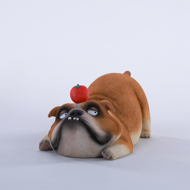 JXK290 ブル2.0 犬の樹脂フィギュア(リンゴ付き・全3種)