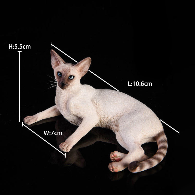 JXK016 1/6 寝そべりポーズのシャム猫 樹脂フィギュア（全3種） 商品画像
