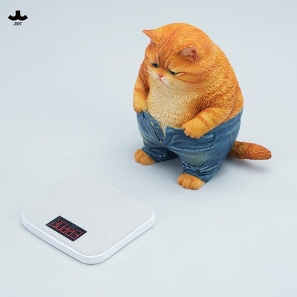 JXK345 ぽっちゃりパンツ猫 樹脂フィギュア（体重計付き・全2種）