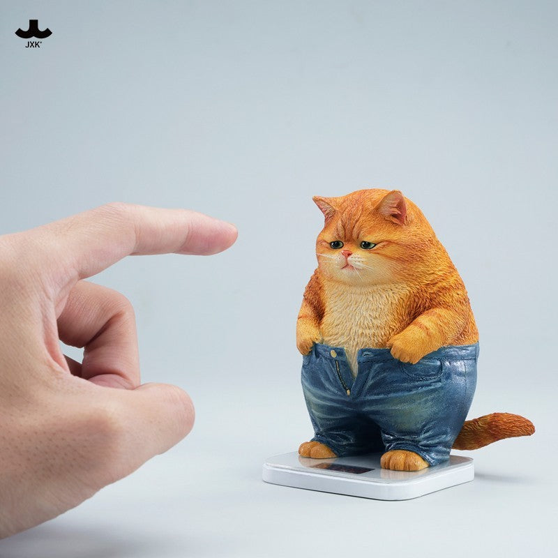 JXK345 ぽっちゃりパンツ猫 樹脂フィギュア（体重計付き・全2種）