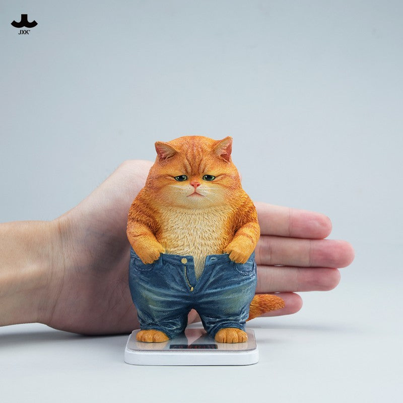 JXK345 ぽっちゃりパンツ猫 樹脂フィギュア（体重計付き・全2種）