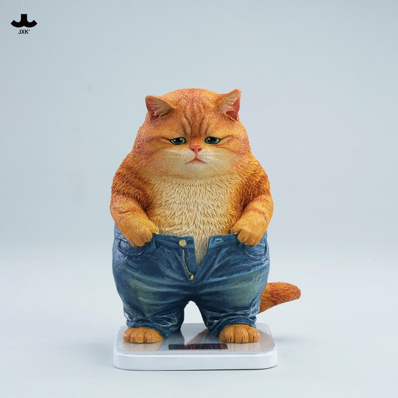 JXK345 ぽっちゃりパンツ猫 樹脂フィギュア（体重計付き・全2種）