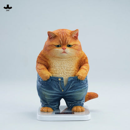 JXK345 ぽっちゃりパンツ猫 樹脂フィギュア（体重計付き・全2種）