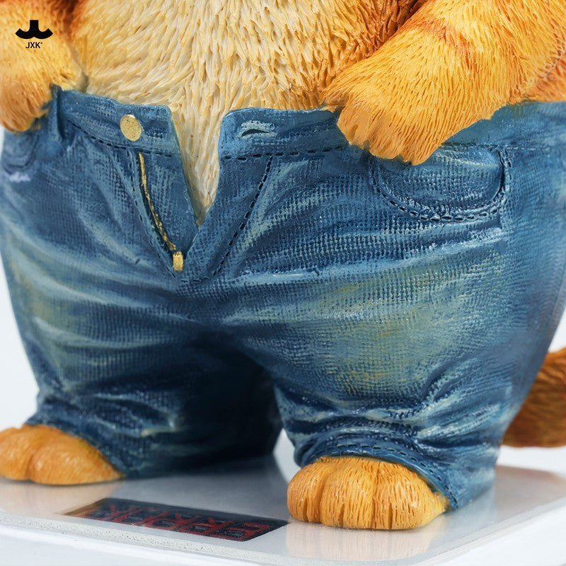 JXK345 ぽっちゃりパンツ猫 樹脂フィギュア（体重計付き・全2種）