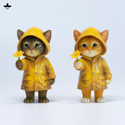 JXK380 雨の中の子猫 樹脂フィギュア