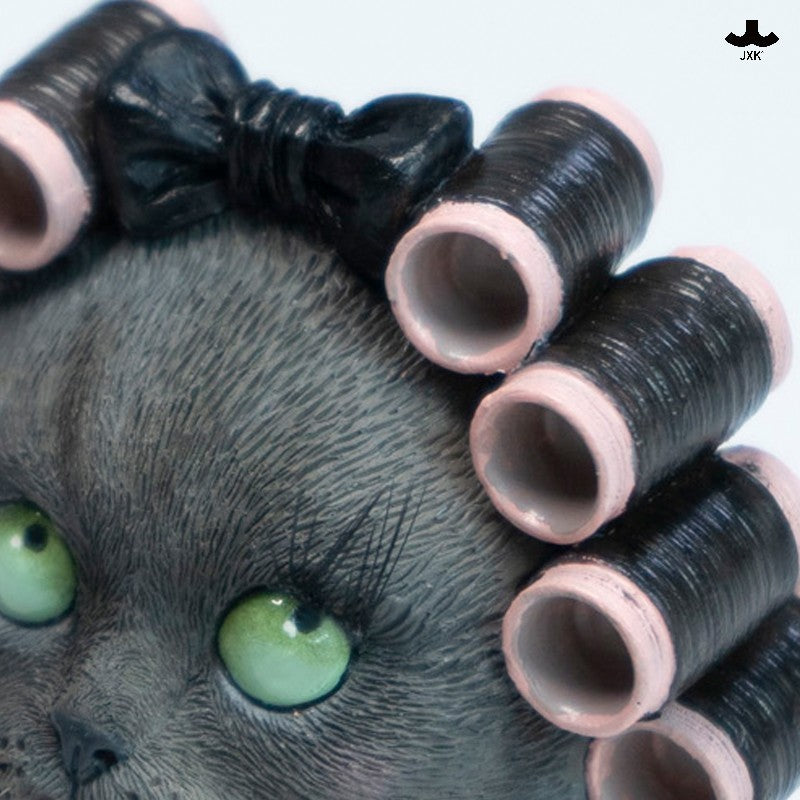 JXK333 おしゃれ猫 樹脂フィギュア（手鏡付き）