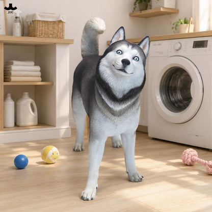 JXK381 ハスキー隊長 樹脂製犬フィギュア