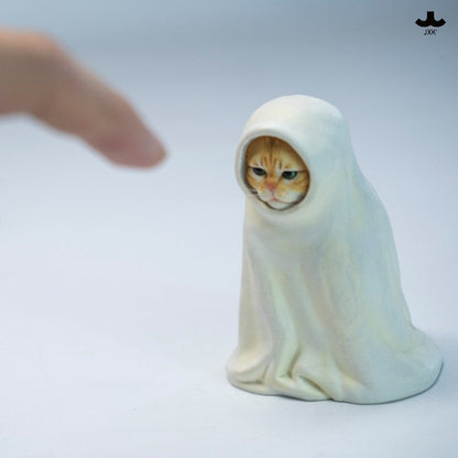 JXK334 白い衣の猫の精霊 樹脂フィギュア（全4種）