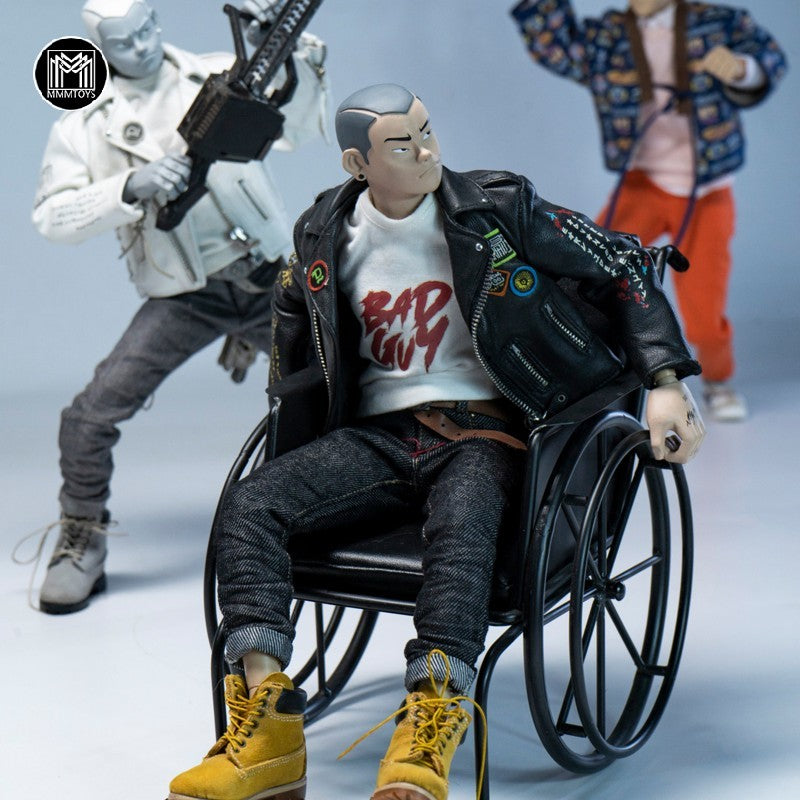 MMMTOYS M2603 1/12スケール 黒い金属製車椅子