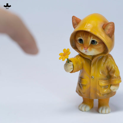 JXK380 雨の中の子猫 樹脂フィギュア