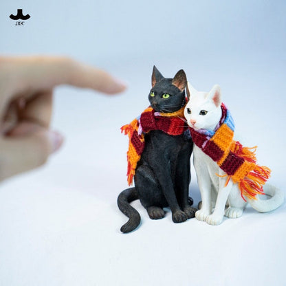 JXK327 黒猫・白猫 樹脂フィギュア（2種）