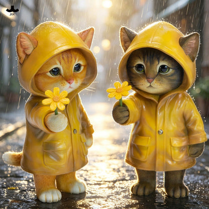 JXK380 雨の中の子猫 樹脂フィギュア