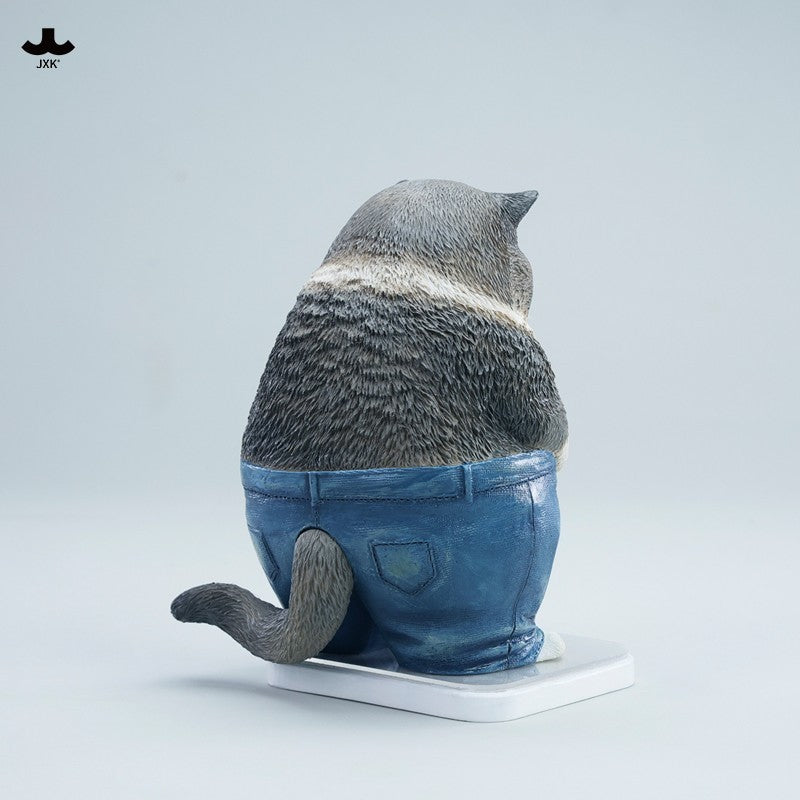 JXK345 ぽっちゃりパンツ猫 樹脂フィギュア（体重計付き・全2種）