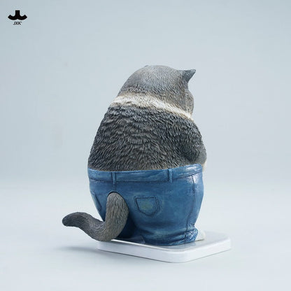 JXK345 ぽっちゃりパンツ猫 樹脂フィギュア（体重計付き・全2種）