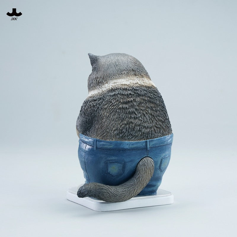 JXK345 ぽっちゃりパンツ猫 樹脂フィギュア（体重計付き・全2種）