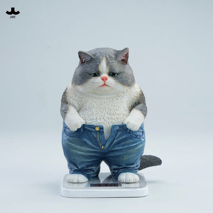 JXK345 ぽっちゃりパンツ猫 樹脂フィギュア（体重計付き・全2種）