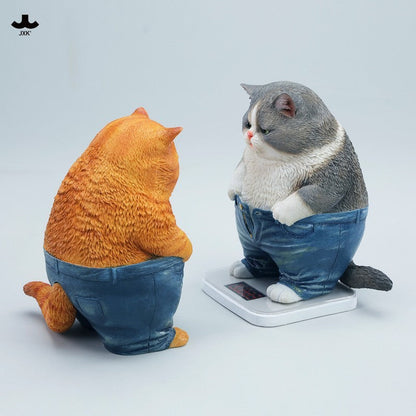 JXK345 ぽっちゃりパンツ猫 樹脂フィギュア（体重計付き・全2種）