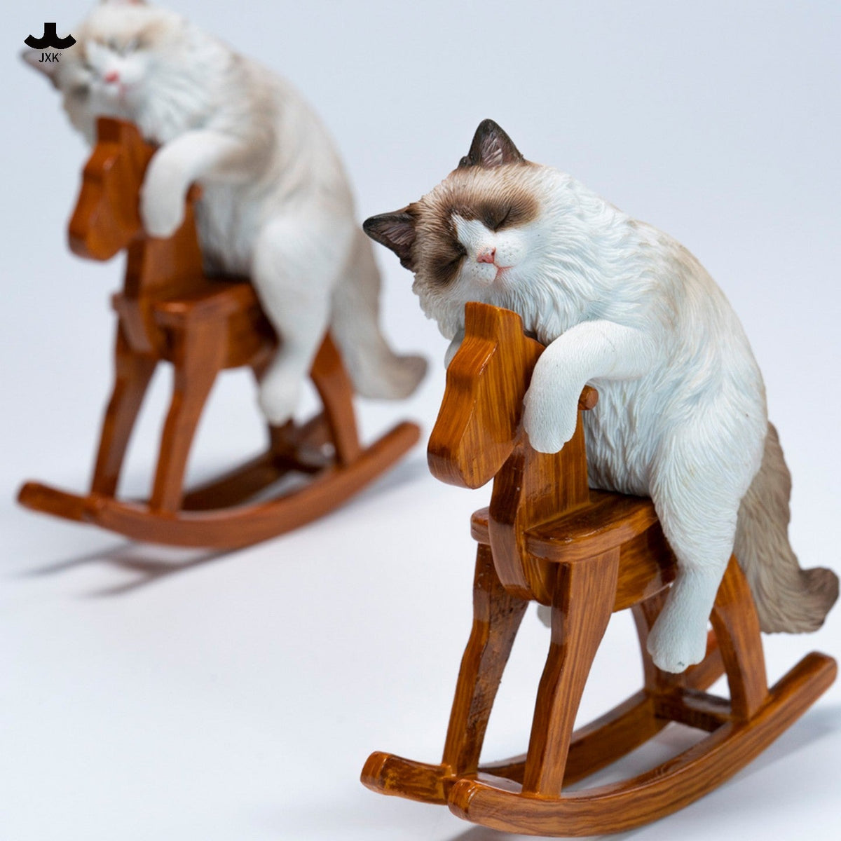 JXK374 トロイの木馬に乗ったラグドール猫 フィギュア（全2種）