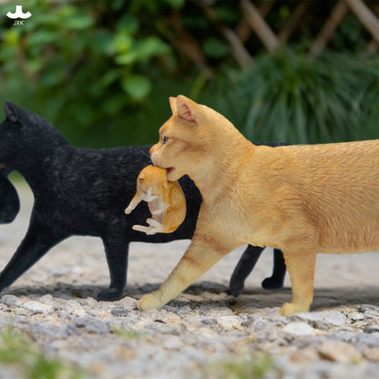 JXK338 子猫たちと母猫 樹脂フィギュア（全2種） 商品画像