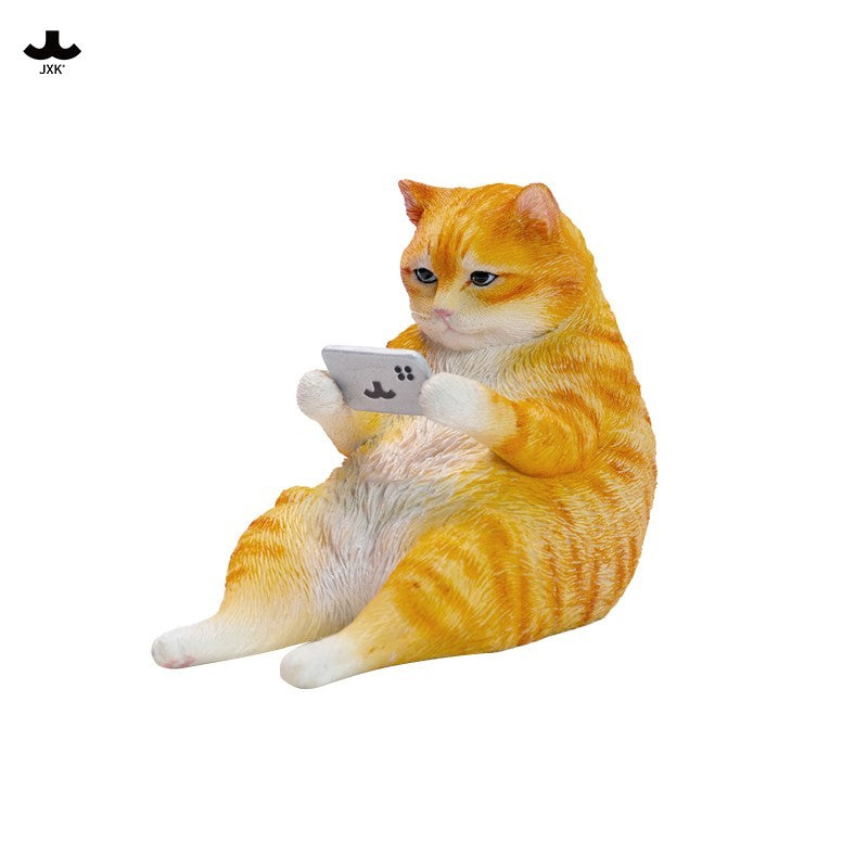 JXK354 ネットに夢中な猫 樹脂フィギュア（全3種） 商品画像