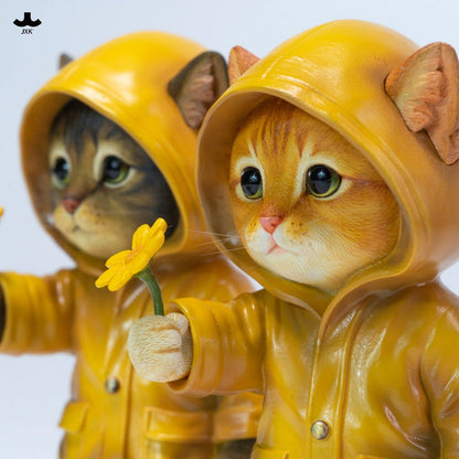 JXK380 雨の中の子猫 樹脂フィギュア