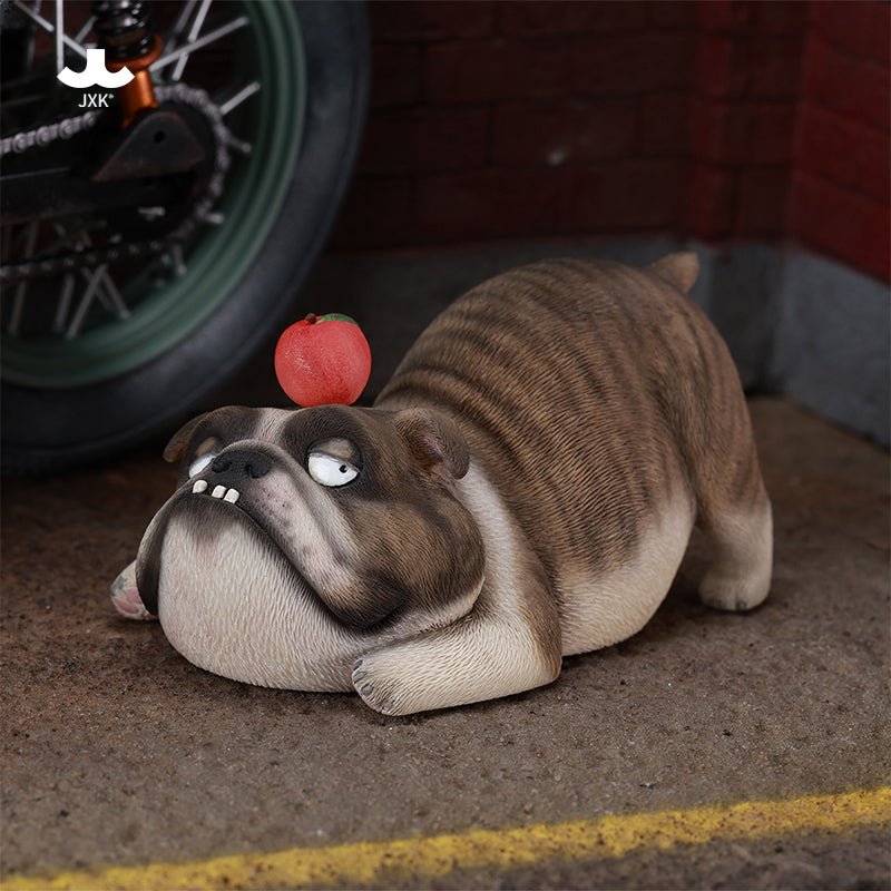 JXK290 ブル2.0 犬の樹脂フィギュア（リンゴ付き・全3種）
