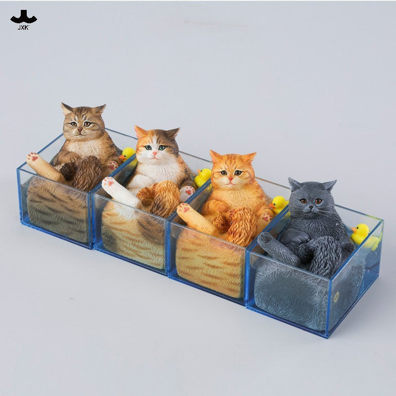 JXK340 泡風呂の猫 樹脂フィギュアセット（全4種）