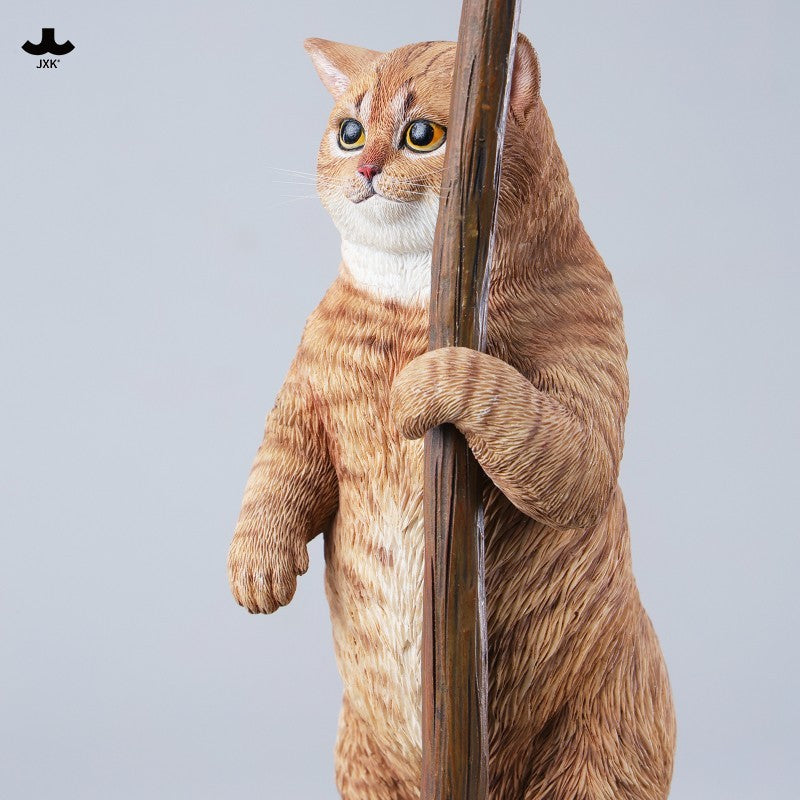 JXK342 すずらんと猫の樹脂フィギュアランプ（LEDライト付き）
