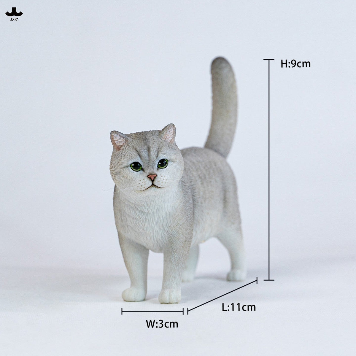 JXK365 金銀グラデーション猫 樹脂フィギュア（全2種）