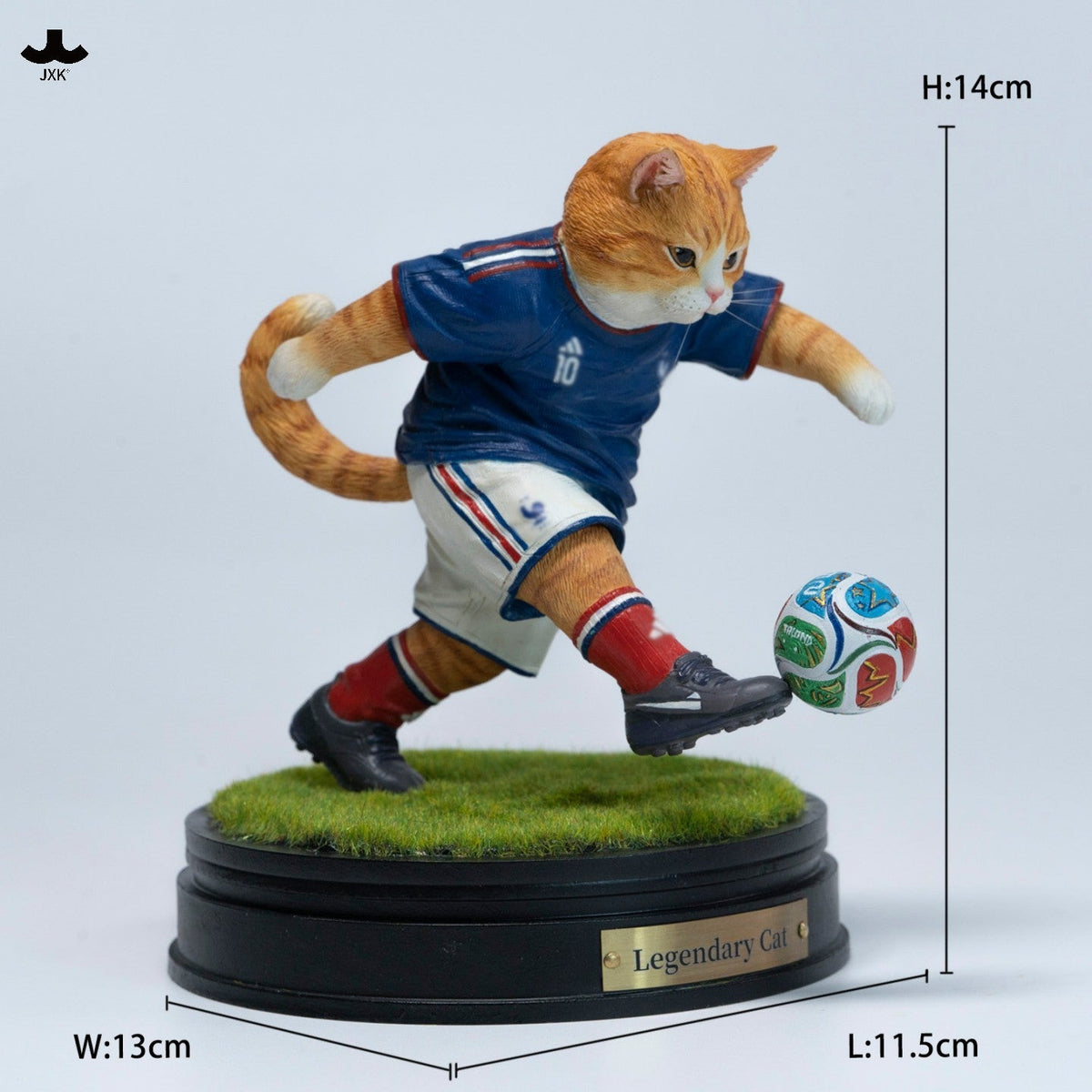 JXK372 ワールドカップ サッカー猫 樹脂フィギュア（全4種）