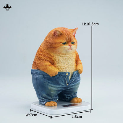 JXK345 ぽっちゃりパンツ猫 樹脂フィギュア（体重計付き・全2種）
