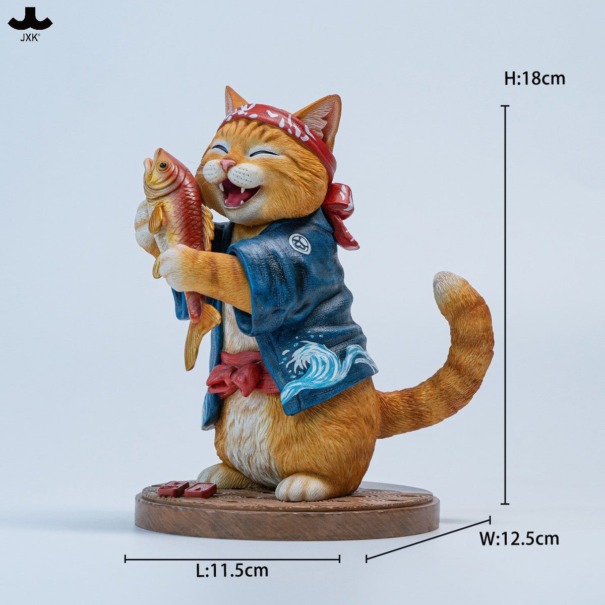 JXK368 鯛を抱えた猫ボス 樹脂フィギュア（台座付き・全2種） 商品画像