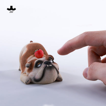 JXK290 ブル2.0 犬の樹脂フィギュア（リンゴ付き・全3種）