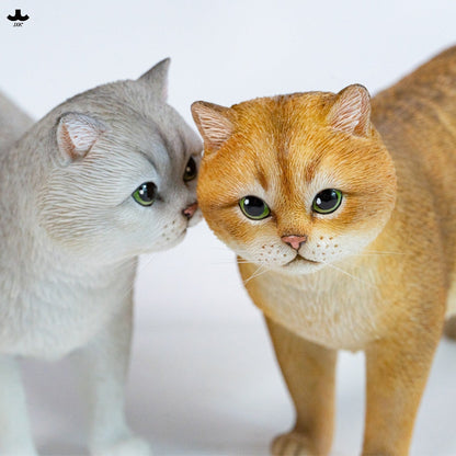 JXK365 金銀グラデーション猫 樹脂フィギュア（全2種）