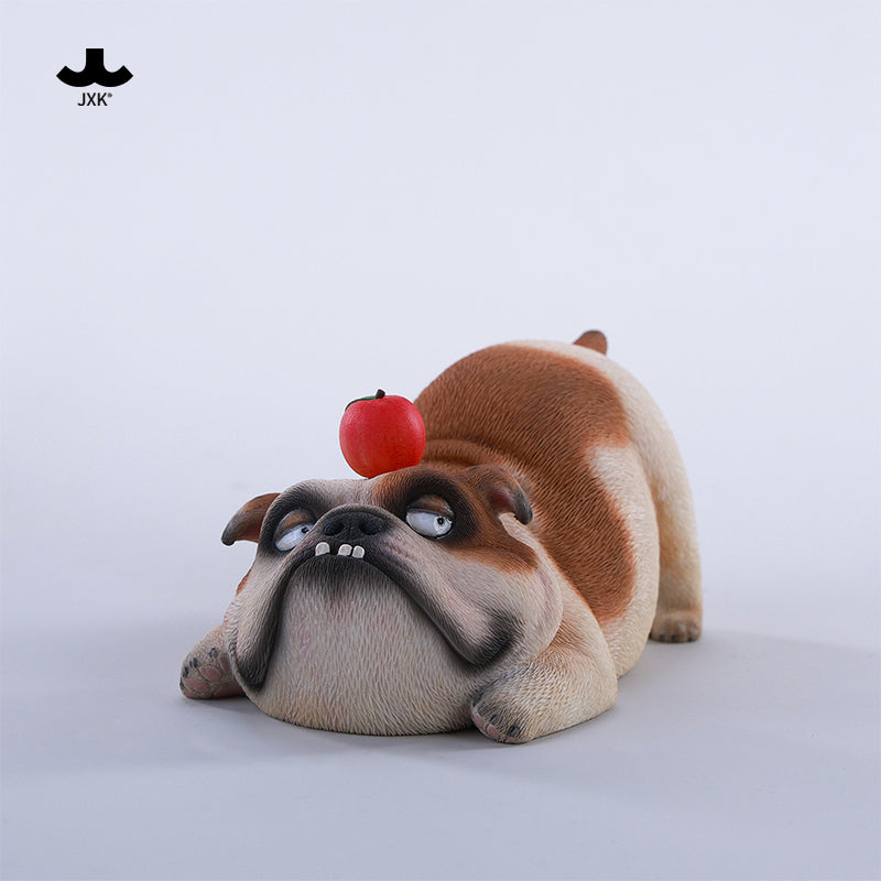 JXK290 ブル2.0 犬の樹脂フィギュア（リンゴ付き・全3種）