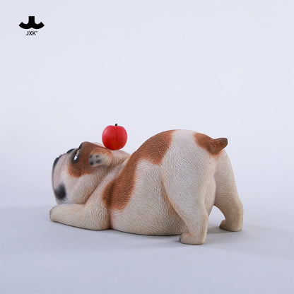 JXK290 ブル2.0 犬の樹脂フィギュア（リンゴ付き・全3種）