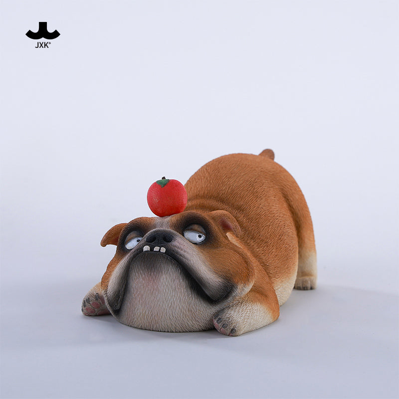 JXK290 ブル2.0 犬の樹脂フィギュア（リンゴ付き・全3種）