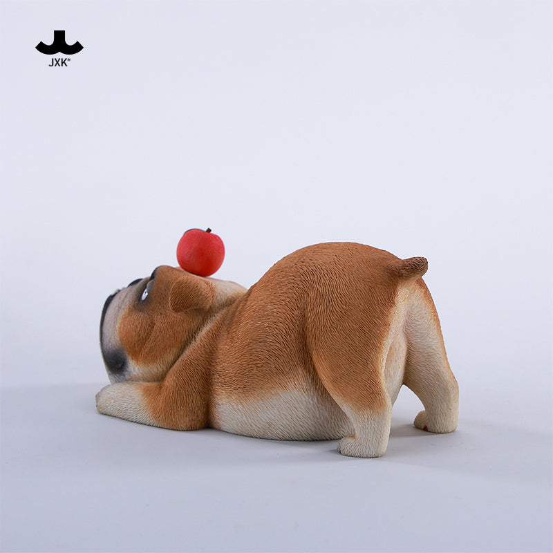 JXK290 ブル2.0 犬の樹脂フィギュア（リンゴ付き・全3種）