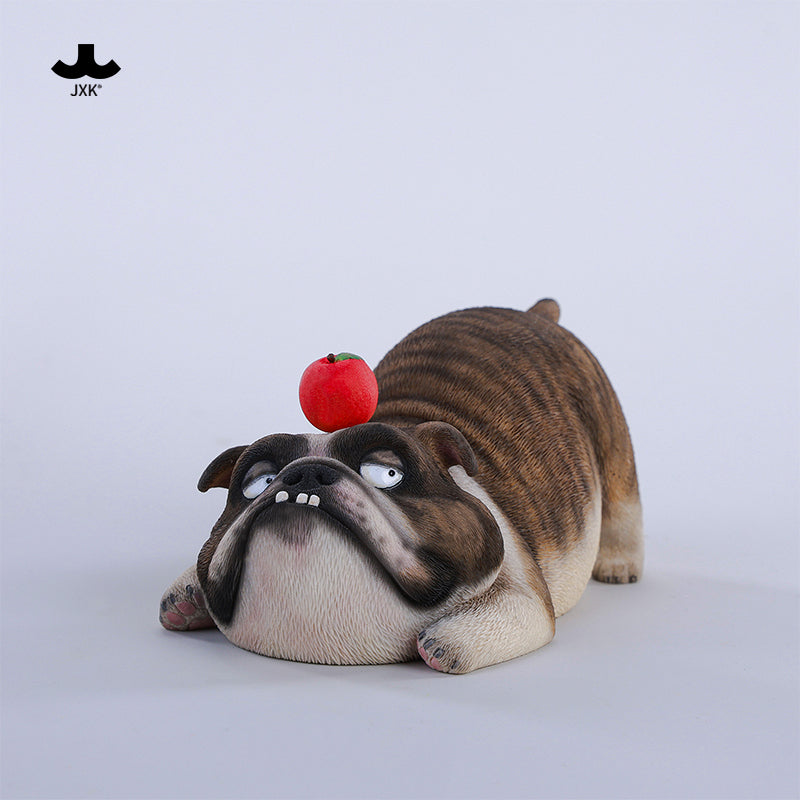 JXK290 ブル2.0 犬の樹脂フィギュア（リンゴ付き・全3種）