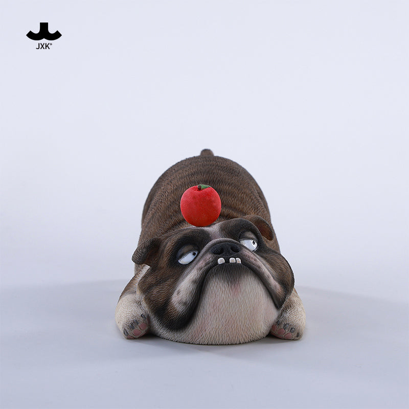 JXK290 ブル2.0 犬の樹脂フィギュア（リンゴ付き・全3種）