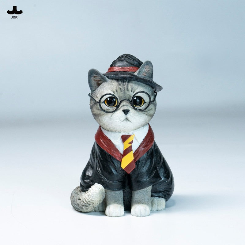 JXK332 学園魔法使い猫 樹脂フィギュア（眼鏡付き・全4種）
