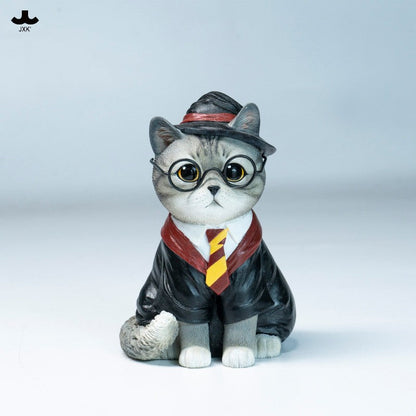 JXK332 学園魔法使い猫 樹脂フィギュア（眼鏡付き・全4種）