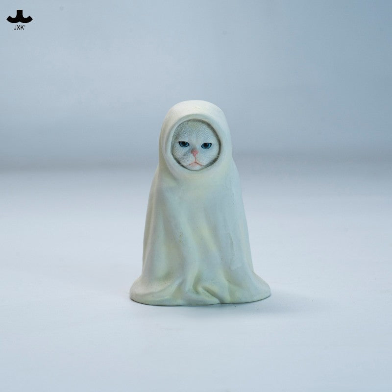 JXK334 白い衣の猫の精霊 樹脂フィギュア（全4種）