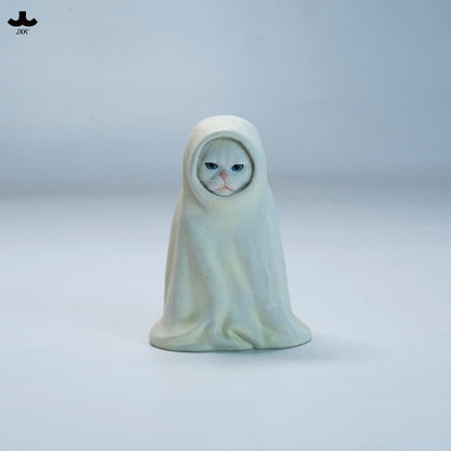 JXK334 白い衣の猫の精霊 樹脂フィギュア（全4種）