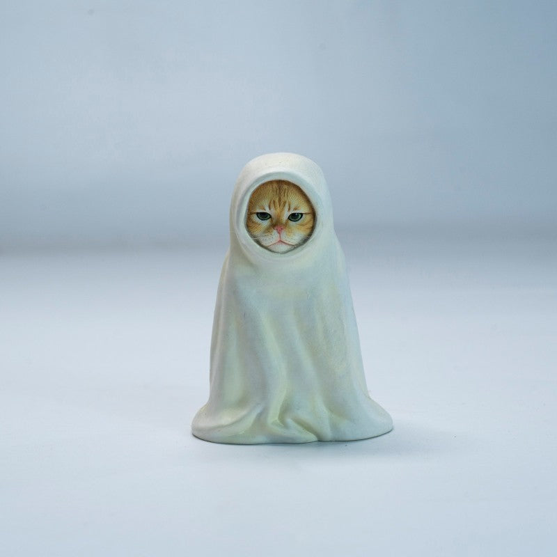 JXK334 白い衣の猫の精霊 樹脂フィギュア（全4種）