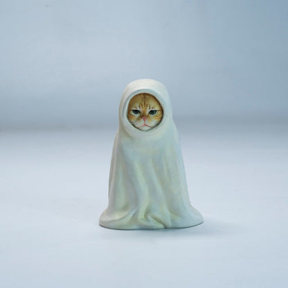 JXK334 白い衣の猫の精霊 樹脂フィギュア（全4種）