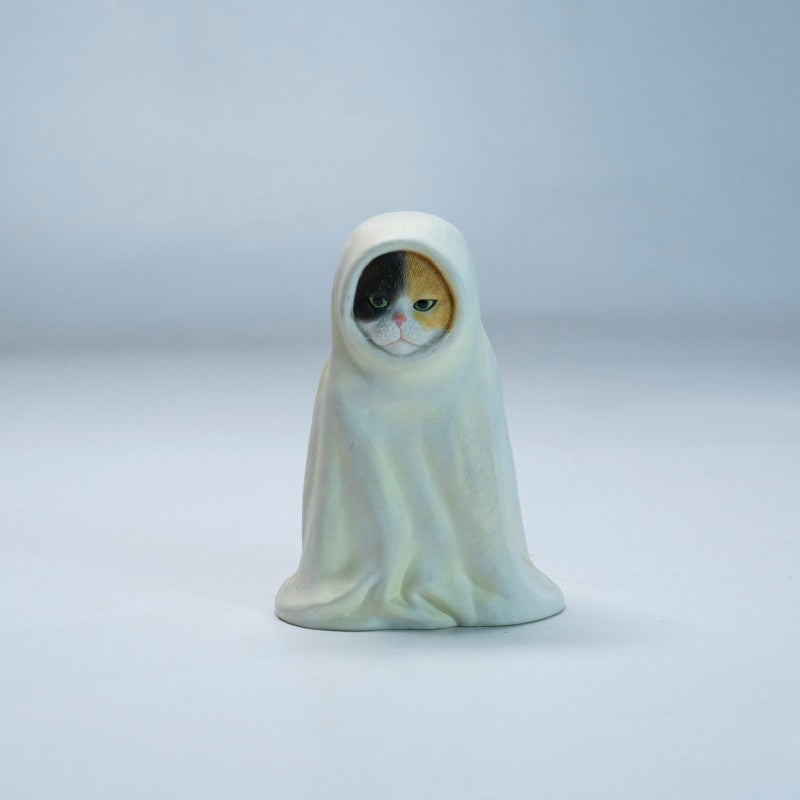 JXK334 白い衣の猫の精霊 樹脂フィギュア（全4種）