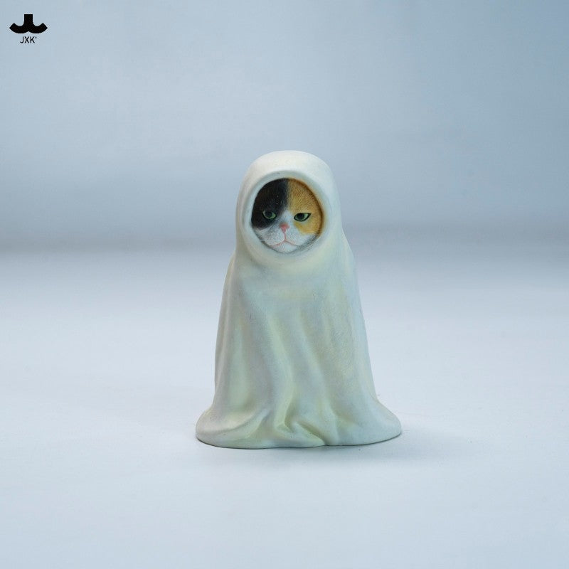 JXK334 白い衣の猫の精霊 樹脂フィギュア（全4種）