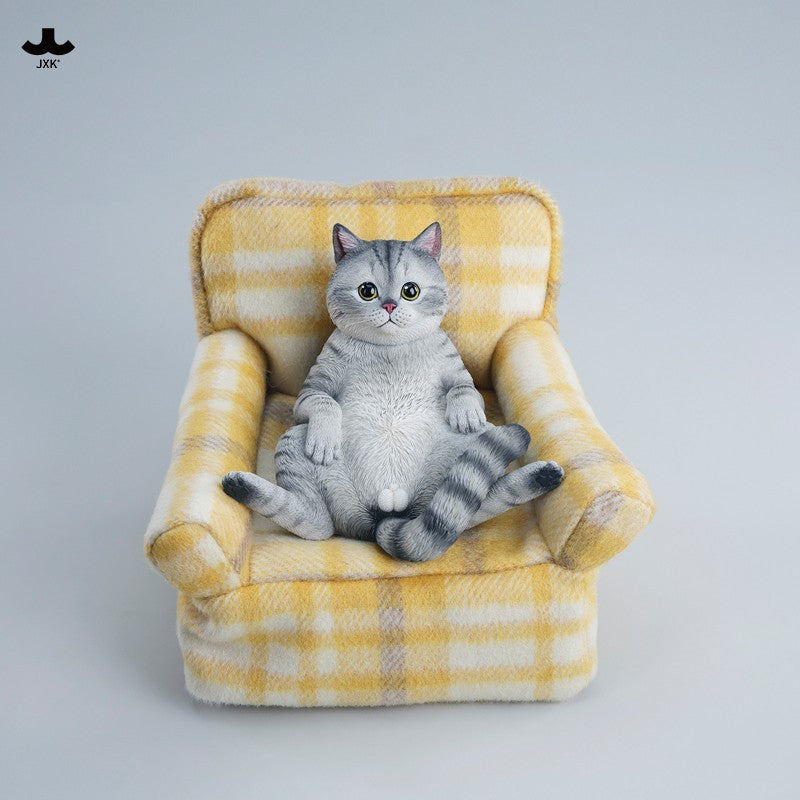 JXK350 ソファでくつろぐ猫 樹脂・布製フィギュア（全3種）