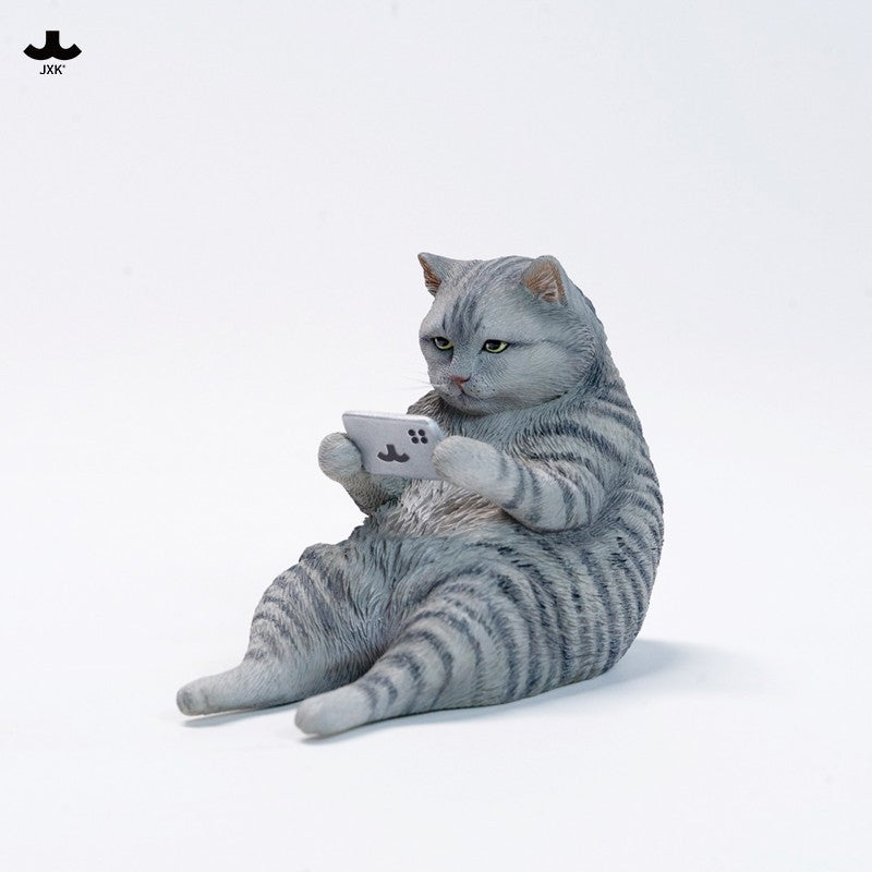 JXK354 ネットに夢中な猫 樹脂フィギュア（全3種） 商品画像